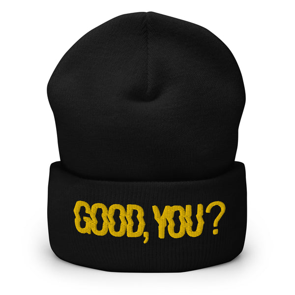 GOOD YOU TRIPPY WAVY LOGO BLACK BEANIE