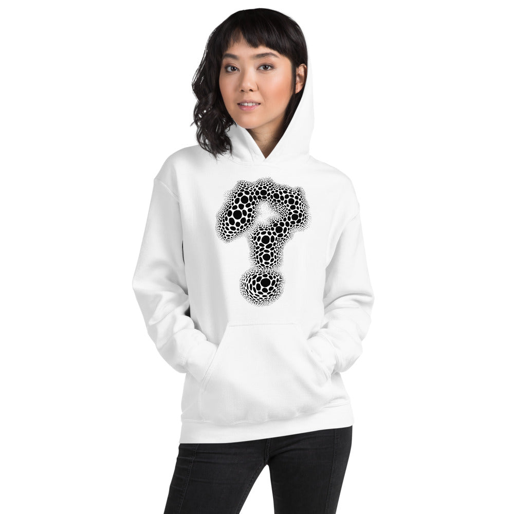 QUESTION EVERYTHING WHITE GRAPHIC HOODIE