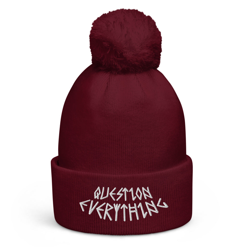 QUESTION EVERYTHING POM BEANIE