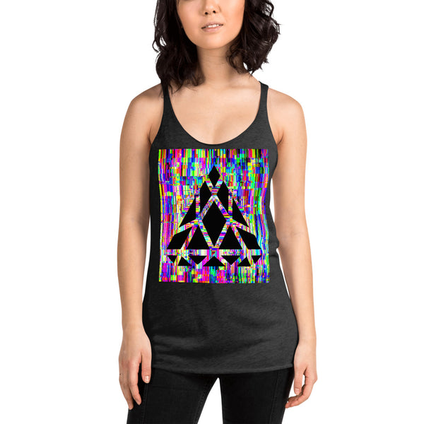 GEM GLITCH GRAPHIC RACERBACK TANK