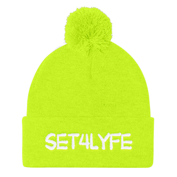 Set 4 Lyfe - NEON CYPT LOGO POM POM BEANIE - Clothing Brand - Hat - SET4LYFE Apparel