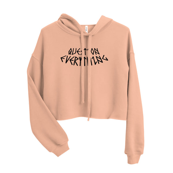 QUESTION EVERYTHING GRAPHIC CROP HOODIE