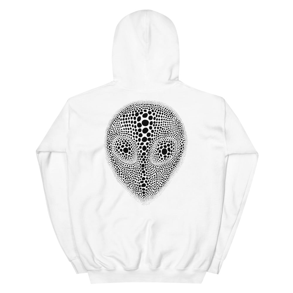 QUESTION EVERYTHING WHITE GRAPHIC HOODIE