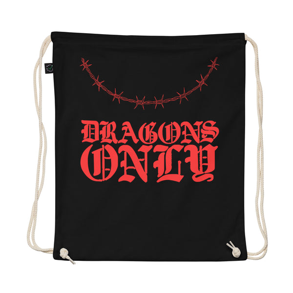 DRAGONS ONLY ORGANIC COTTON DRAWSTRING BAG