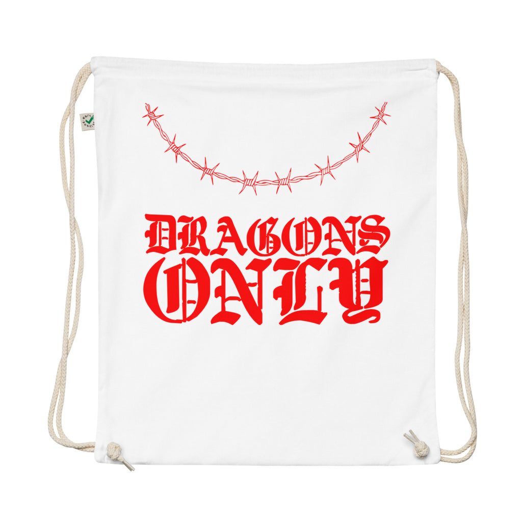 DRAGONS ONLY ORGANIC COTTON DRAWSTRING BAG
