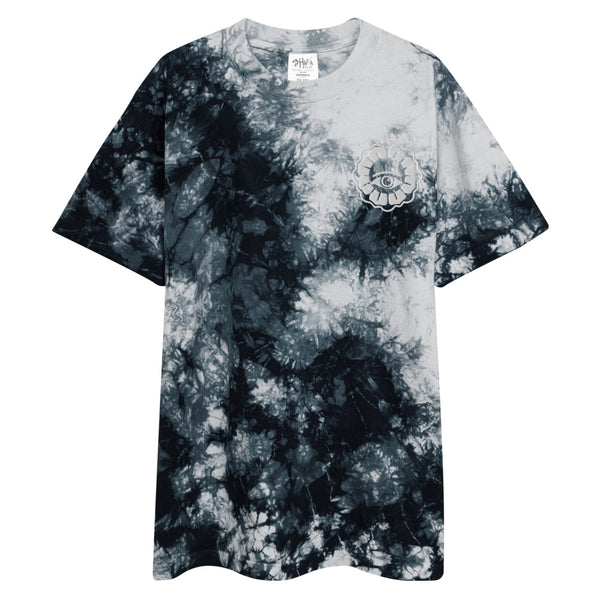 WOKE OVERSIZED EMBROIDERED TIE DYE T