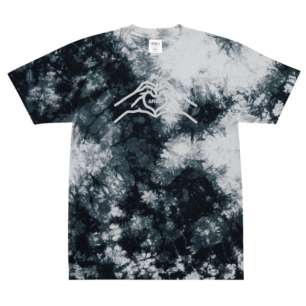 HEART HANDS SNEX EMBROIDERED OVERSIZE TIE DYE T