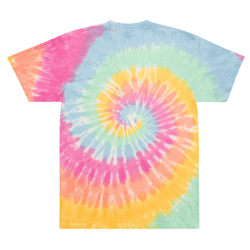 4 LETTER WORD EMBROIDERED OVERSIZE TIE DYE T