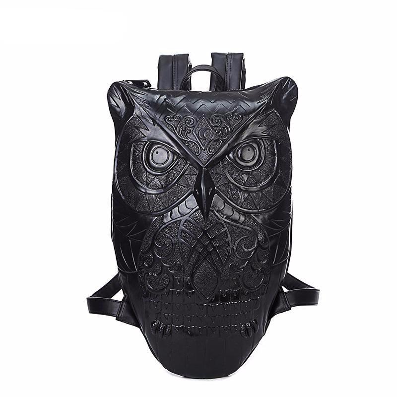black leather owl backpack LEGENDARY OWL LEATHER BACKPACK