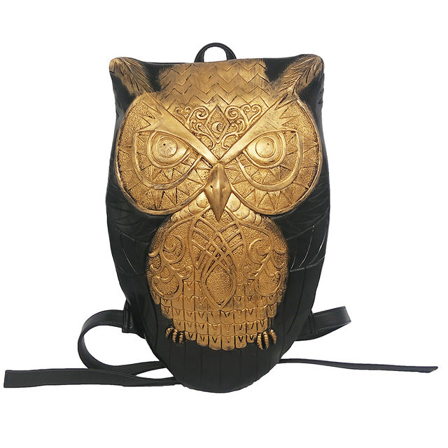 black leather owl backpack LEGENDARY OWL LEATHER BACKPACK