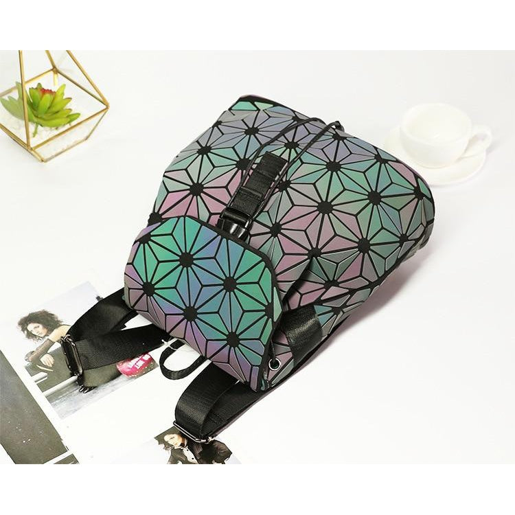 GEOMETRIC LUMINOUS LIGHT REACTIVE BACKPACK