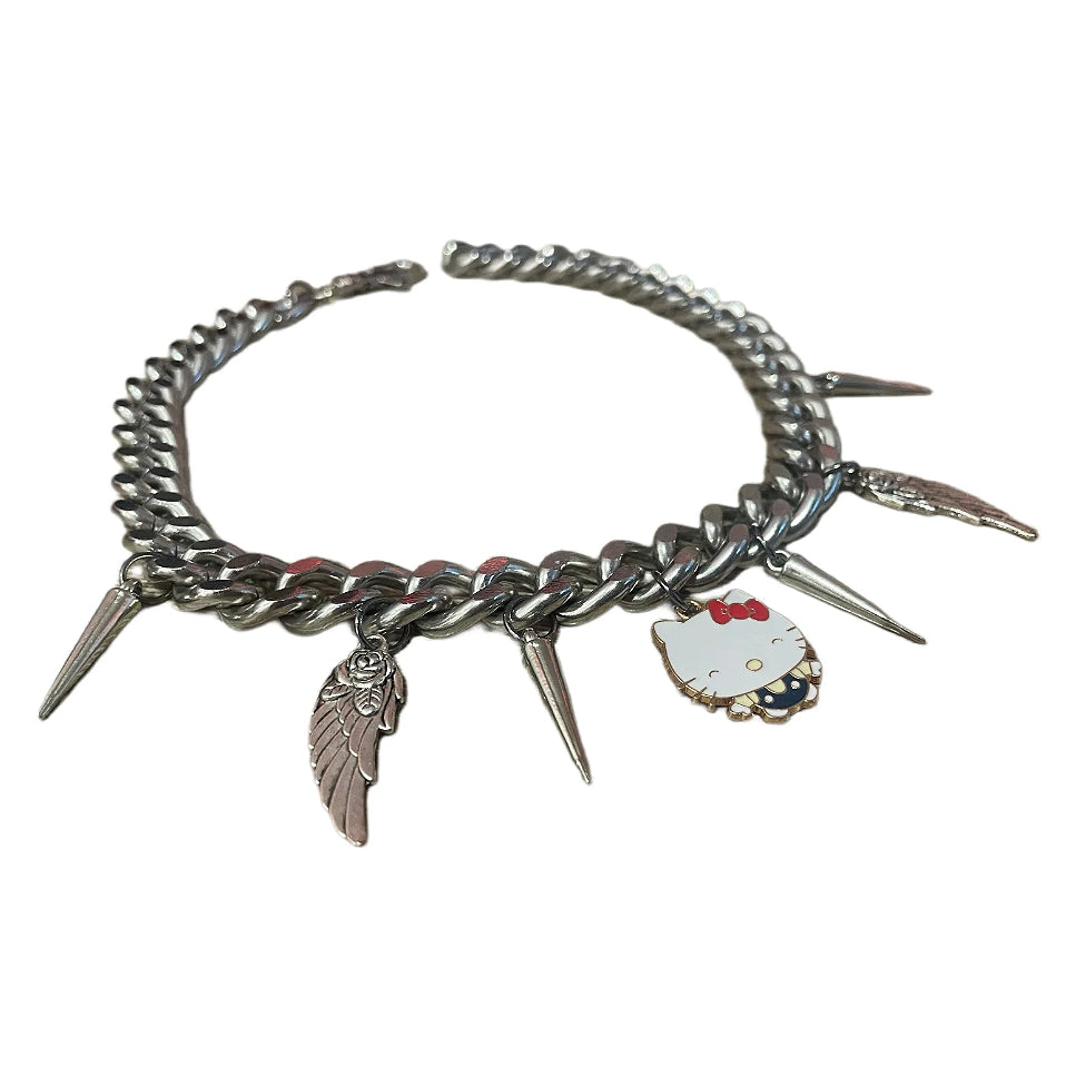 ANGEL WINGS SPIKED KITTY CHAIN