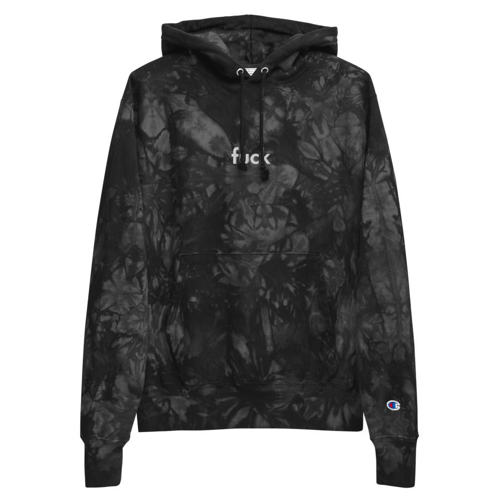 4 LETTER WORD EMBROIDERED CHAMPION TIE DYE HOODIE