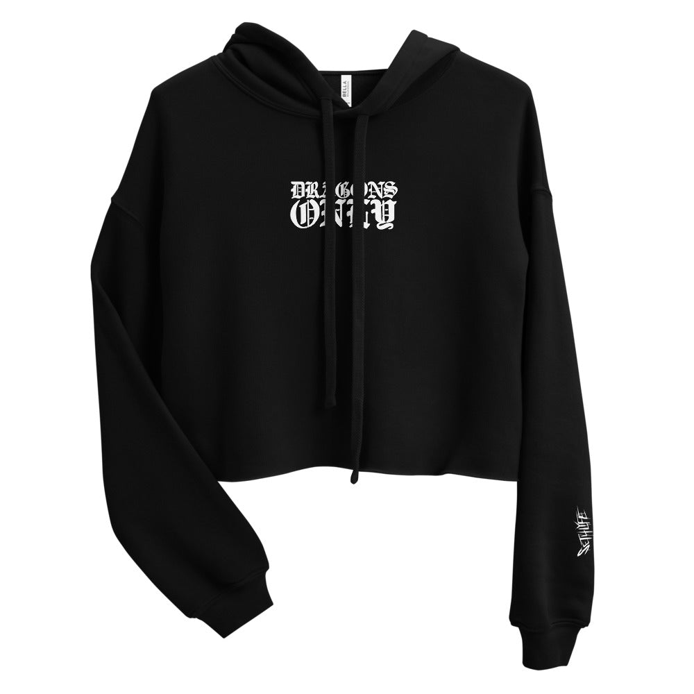 DRAGONS ONLY CROP GRAPHIC HOODIE